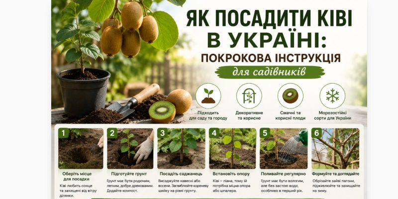 Як посадити ківі в Україні: покрокова інструкція для садівників