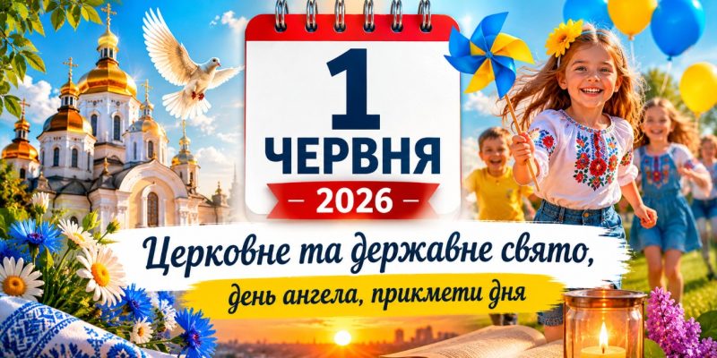 1 червня 2026 року: яке сьогодні церковне та державне свято в Україні 