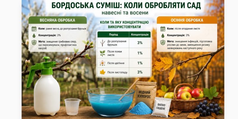 Бордоська суміш навесні та восени: коли обробляти сад і город 