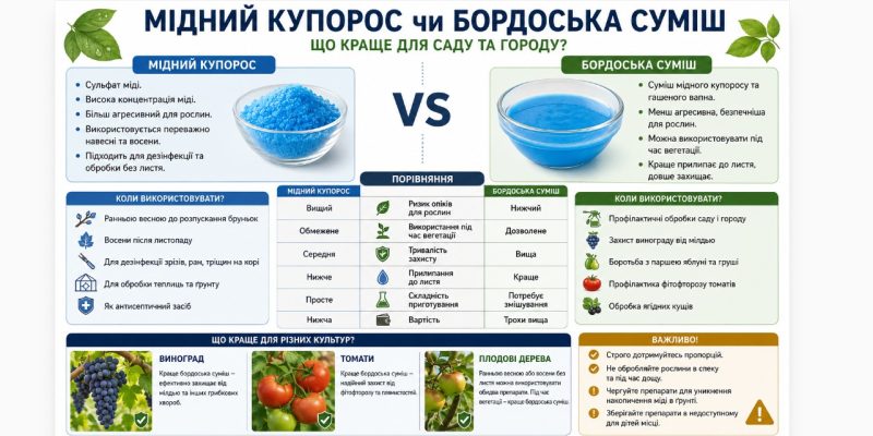Мідний купорос чи бордоська суміш: що краще для саду 