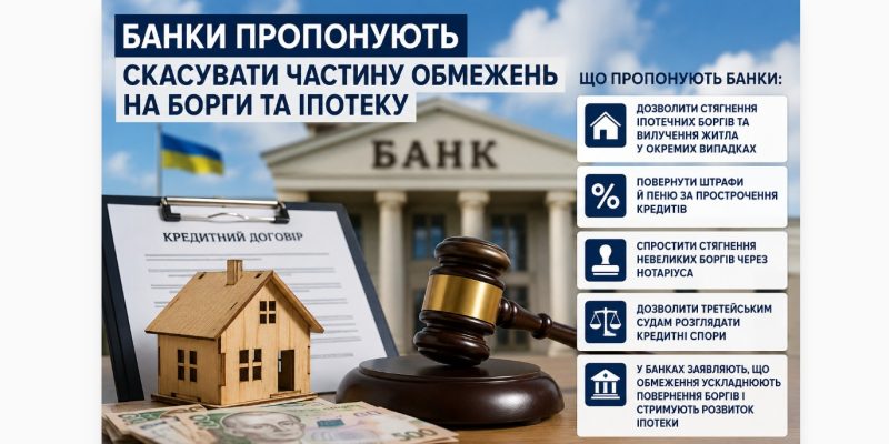 Банки пропонують скасувати частину воєнних обмежень на борги та іпотеку, — ЗМІ 