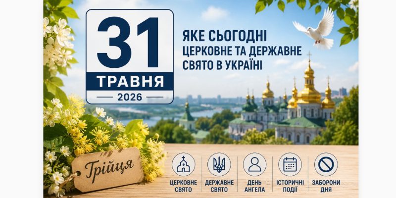 31 травня 2026: яке сьогодні церковне та державне свято в Україні