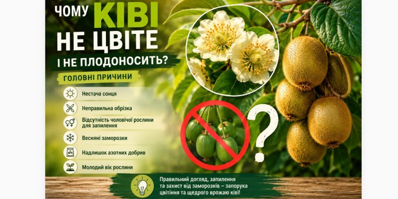 Чому ківі не цвіте і не плодоносить: головні причини 