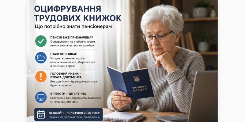 Чи потрібно оцифровувати трудову книжку пенсіонерам: що буде після 10 червня