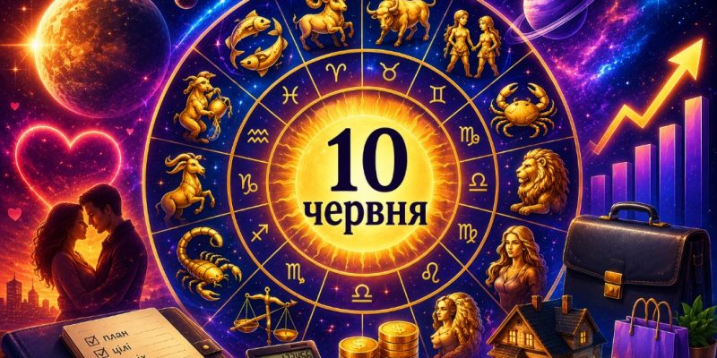 Гороскоп на 10 червня 2026: розширений прогноз для всіх знаків зодіаку 