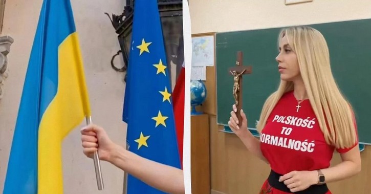 Кандидатка в мери Кракова викинула прапор України у смітник 