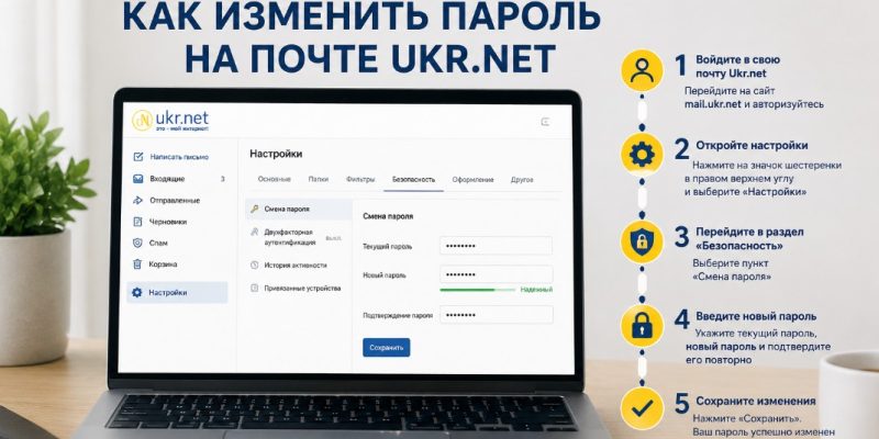 Як змінити пароль на пошті Ukr.net: покрокова інструкція 
