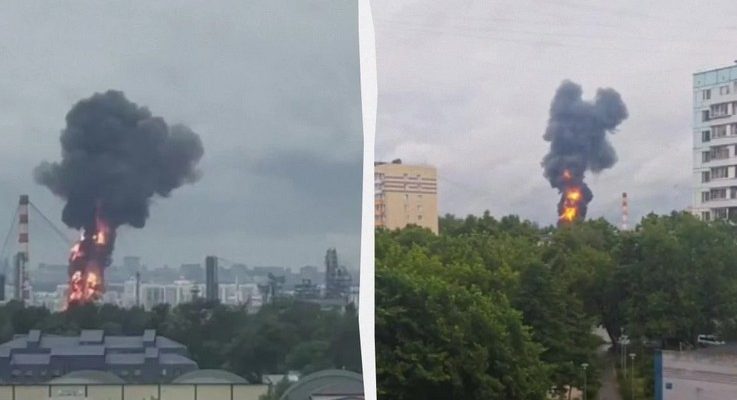 У Москві після атаки дронів спалахнув найбільший НПЗ 