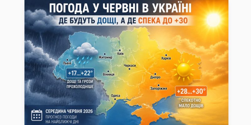 Погода у червні в Україні: де будуть дощі, а де спека до +30 