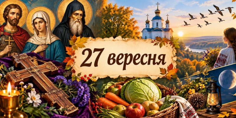 Яке церковне свято 27 вересня 2026 року: день ангела, що не можна робити і народні прикмети 