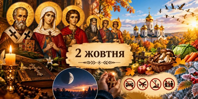 Яке церковне свято 2 жовтня 2026 року: день ангела, що не можна робити і народні прикмети 