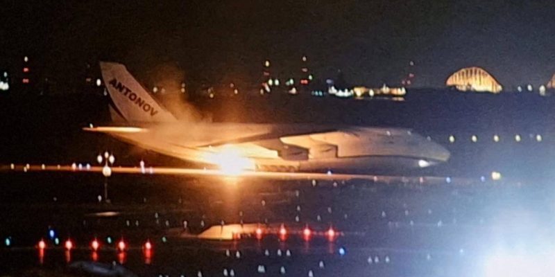 Український Ан-124 «Руслан» загорівся під час посадки в Японії 